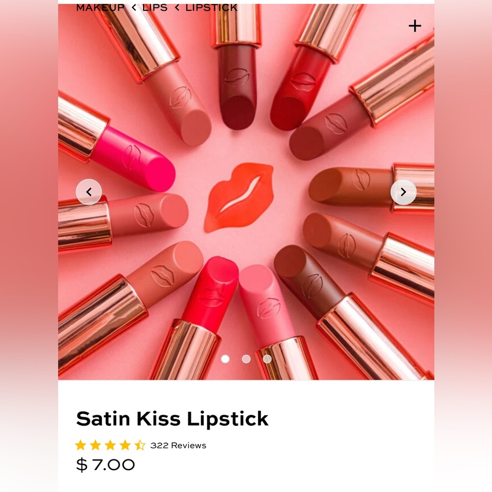 Revolution Satin Kiss Lipstick Rubyโ Red